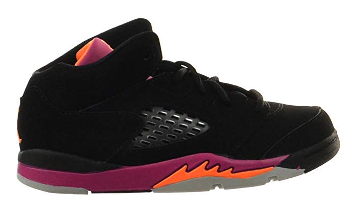 Jordan 5 Retro (TD) Baby Toddlers Basketball Shoes Black/Bright Citrus-Fusion Pink