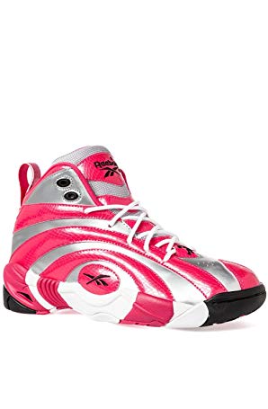 Reebok Girls Shaqnosis OG Basketball Shoe - Silver/Pink (Big Kid)