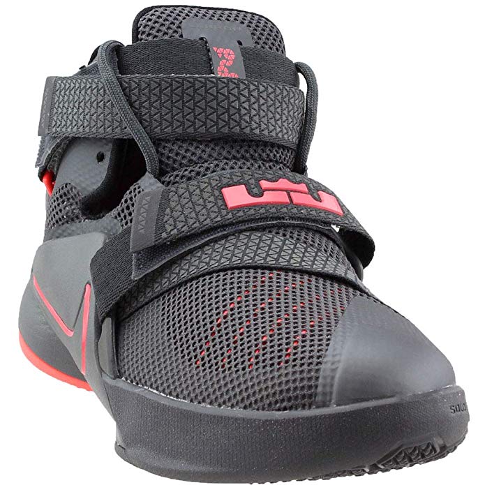 Nike Kids Lebron Soldier IX GS, Dark Grey / Dark Grey / Black - Hot Lava (6.5 M US Big Kid, Dark Grey / Dark Grey / Black - Hot Lava)